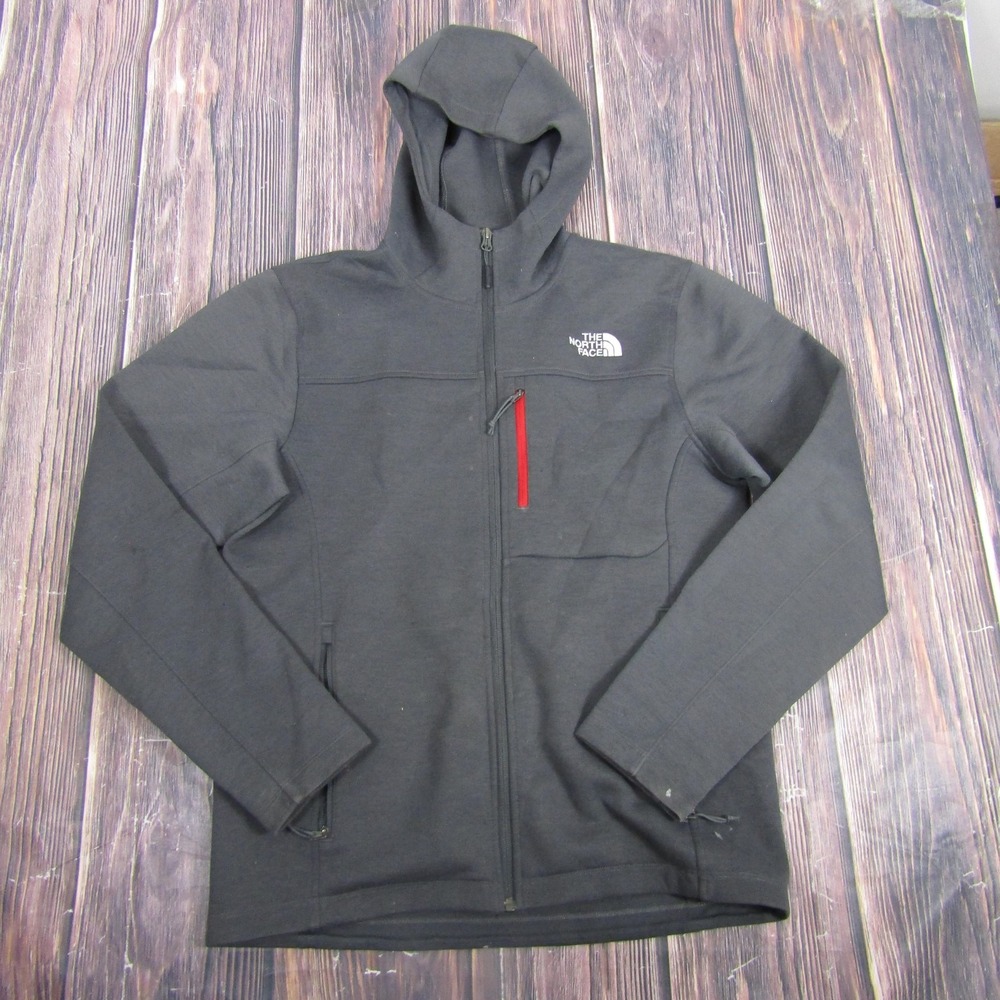 The North Face Jacket Mens Small Gray Hooded Softshell Full Zip Outdoor‎ Hiking